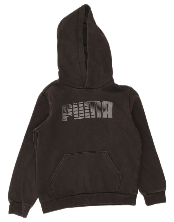 Puma Jungen-Kapuzenpullover mit Kapuze, reguläre Passform, 9–10 Jahre, schwarze Baumwolle