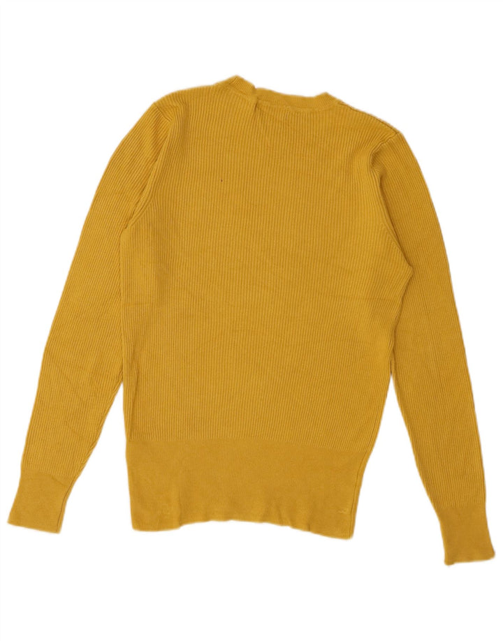 Marks & Spencer Damen-Pullover mit Rundhalsausschnitt, UK 12, mittelgelbe Viskose