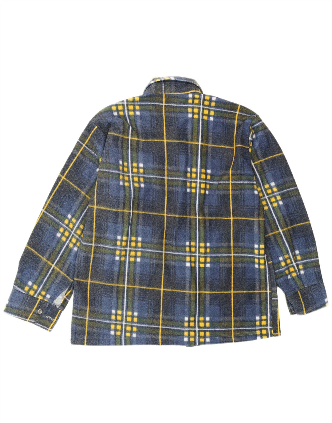 Vintage Herren Flanellhemd Mittelblau kariert