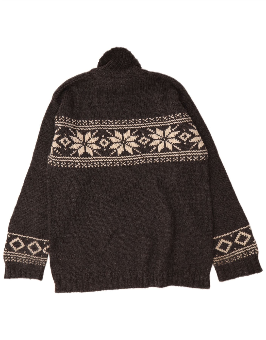 L.O.G.G Herren-Rollkragenpullover aus mittelgrauer Fair-Isle-Wolle