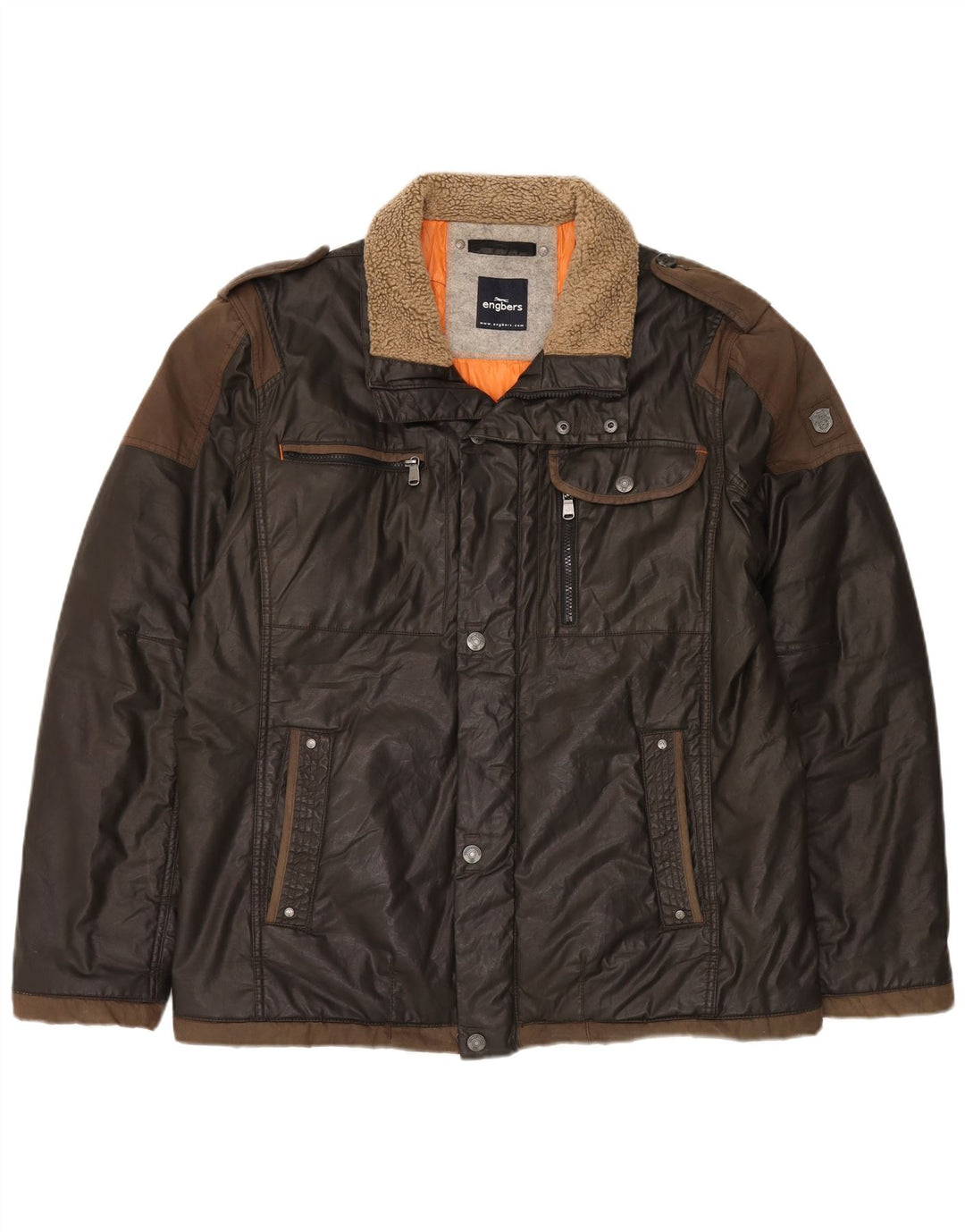 Engbers Herren Militärjacke UK 44 2XL Braune Baumwolle