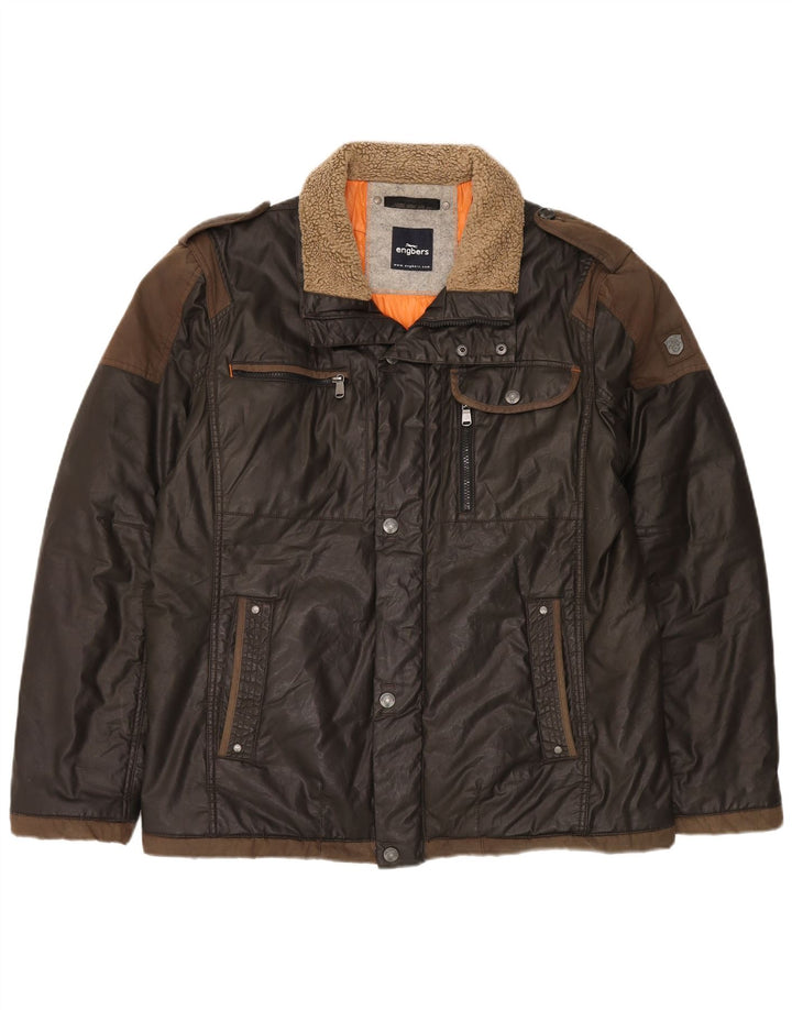 Engbers Herren Militärjacke UK 44 2XL Braune Baumwolle