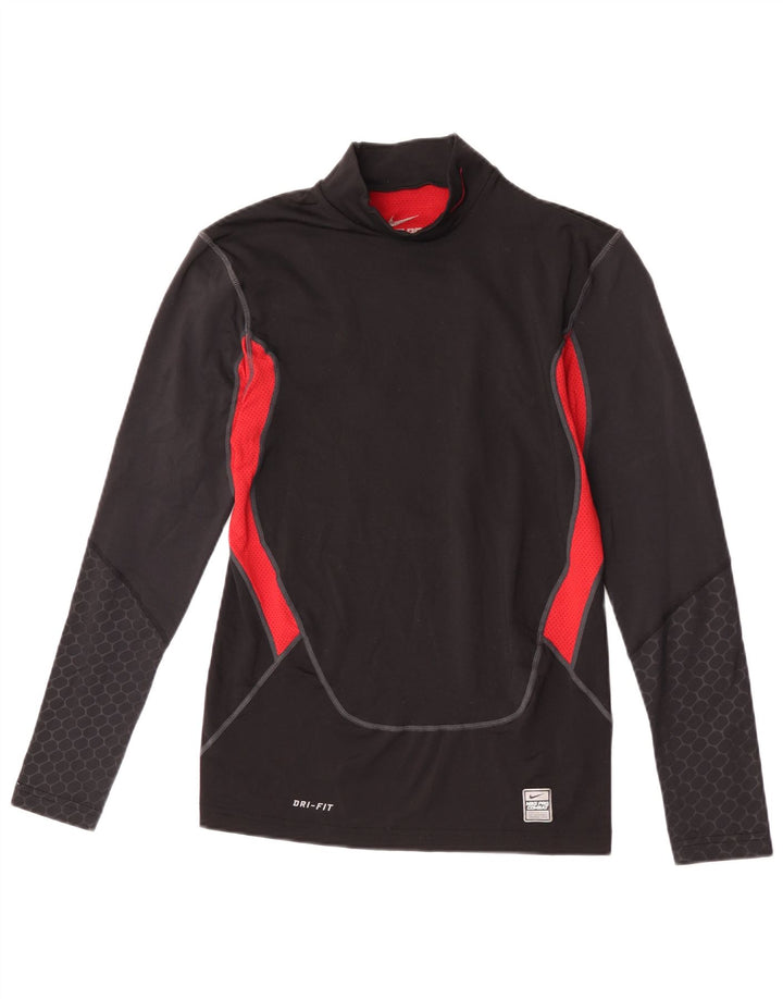 Nike Herren Dri Fit Graphic Top Langarm Mittelschwarz Farbblock