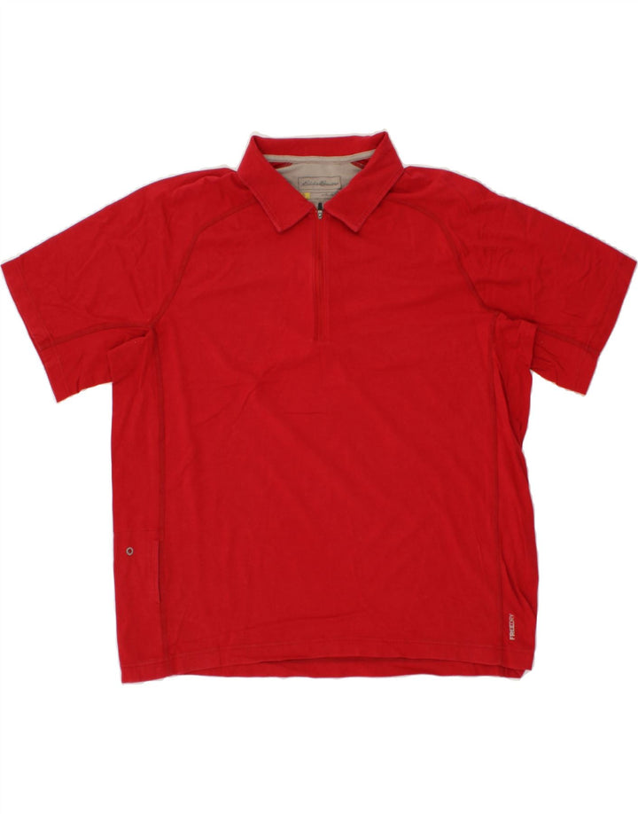 EDDIE BAUER Mens Polo Shirt XL Red Cotton Vintage Eddie Bauer and Second-Hand Eddie Bauer from Messina Hembry 