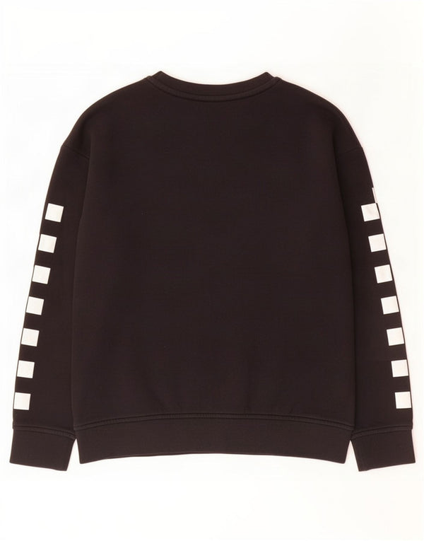 Vans Womens Graphic Oversized Sweatshirt Pullover UK 6 XS Schwarz Baumwolle