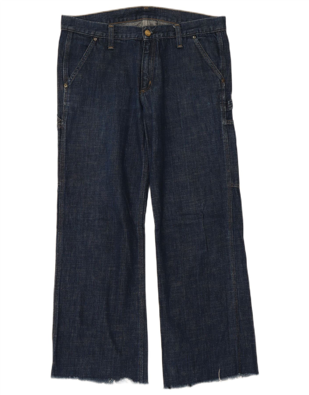CARHARTT Damen Cargo Straight Jeans W34 L28 Marineblaue Baumwolle