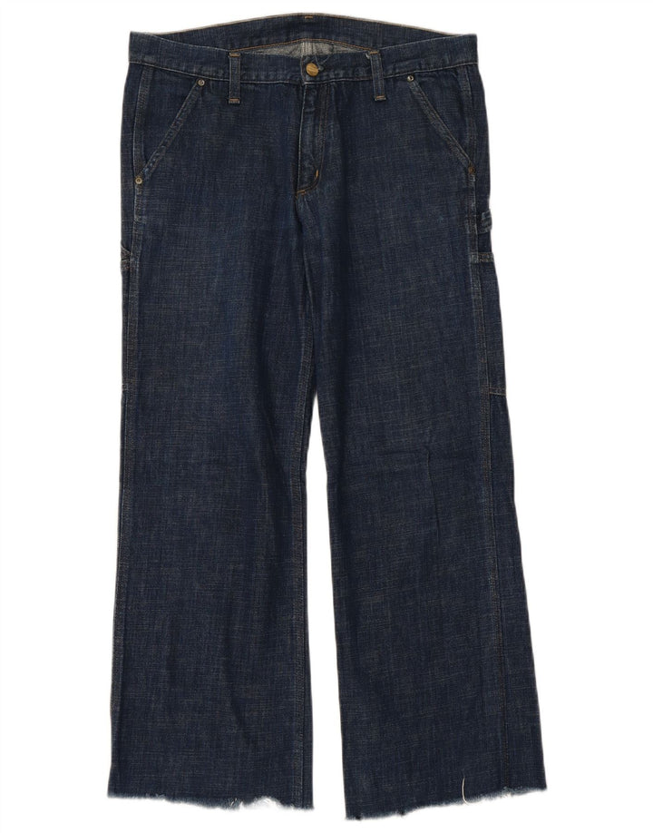CARHARTT Damen Cargo Straight Jeans W34 L28 Marineblaue Baumwolle