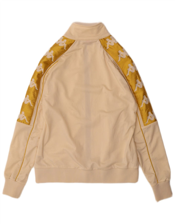 Kappa Damen-Trainingsanzugoberteil mit Grafik, UK 10, Größe S, Beige, Farbblock