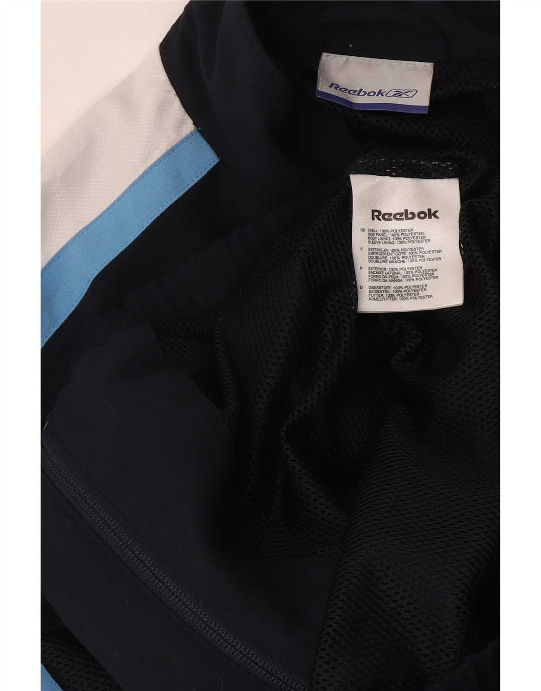 Reebok Jungen-Trainingsanzug-Top-Jacke, 13–14 Jahre, Marineblau, Farbblock