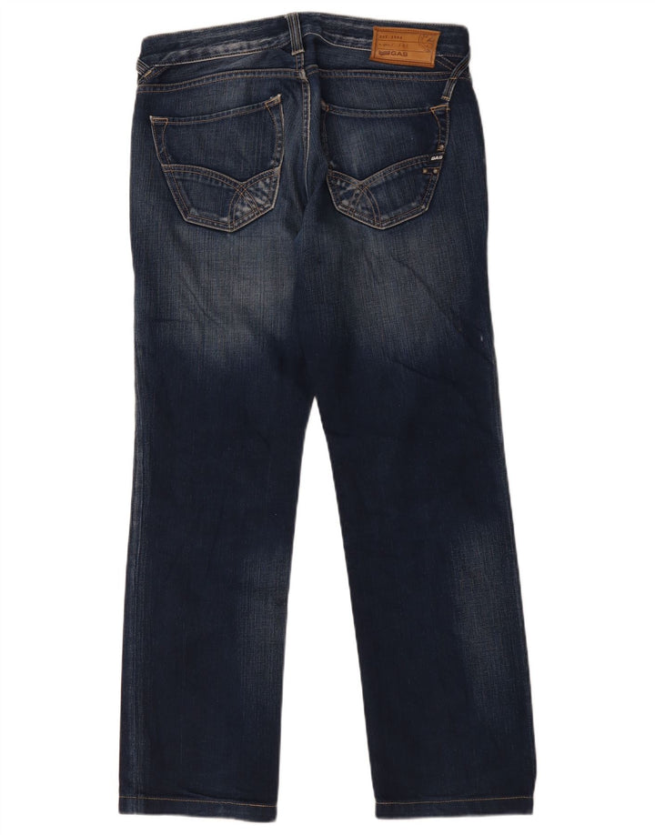 Gas Herren Straight Jeans W32 L34 Blaue Baumwolle