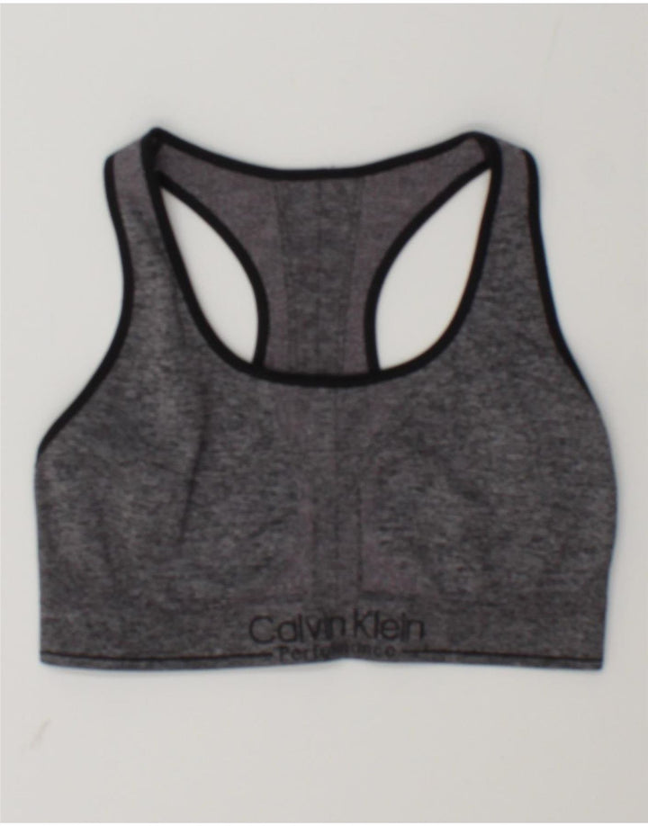 Calvin Klein Damen Graphic Sport-BH-Oberteil Mittelgrau