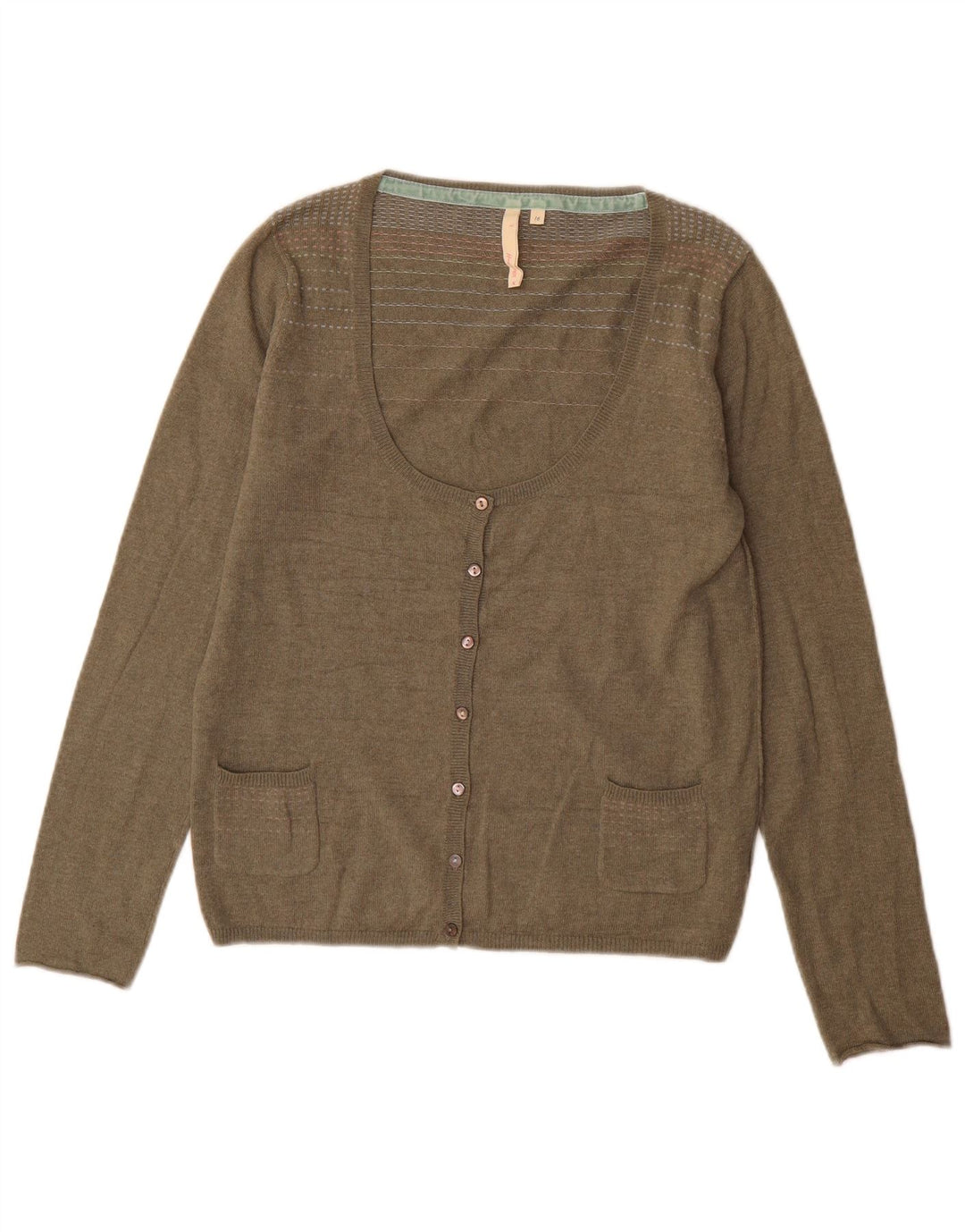 White Stuff Damen-Cardigan-Pullover UK 16 Large Khaki Baumwolle