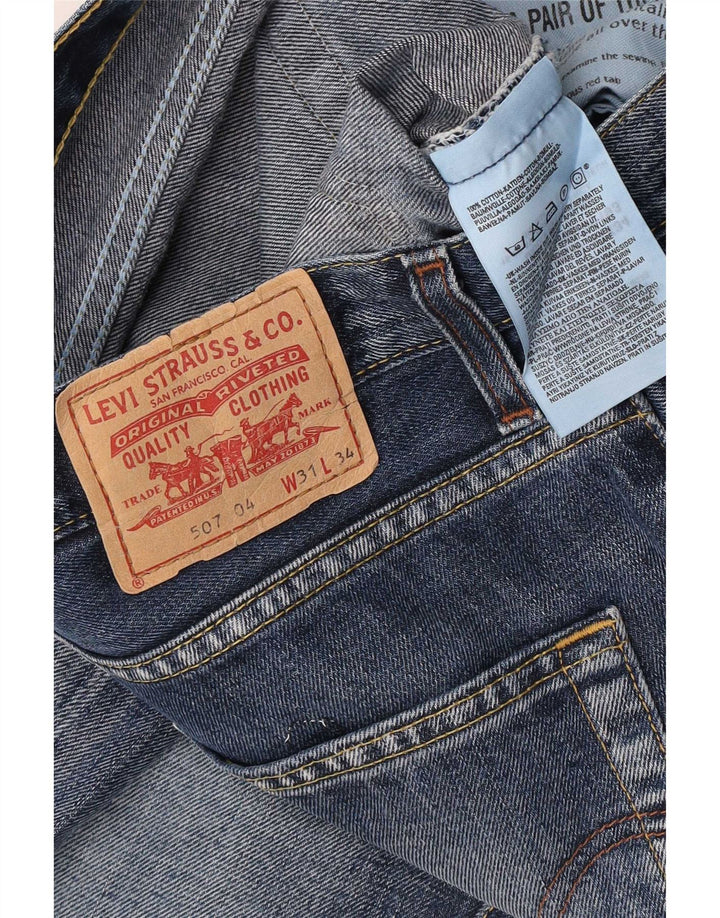 Levi's Herren 507 Bootcut Jeans W31 L34 Blaue Baumwolle