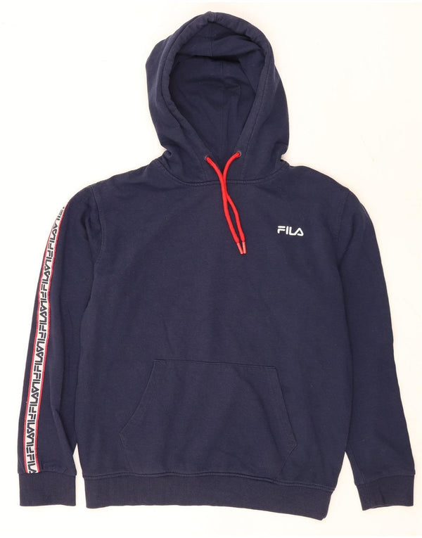 Fila Herren-Kapuzenpullover mit Grafik, mittelgroß, marineblau, Colourblock-Baumwolle