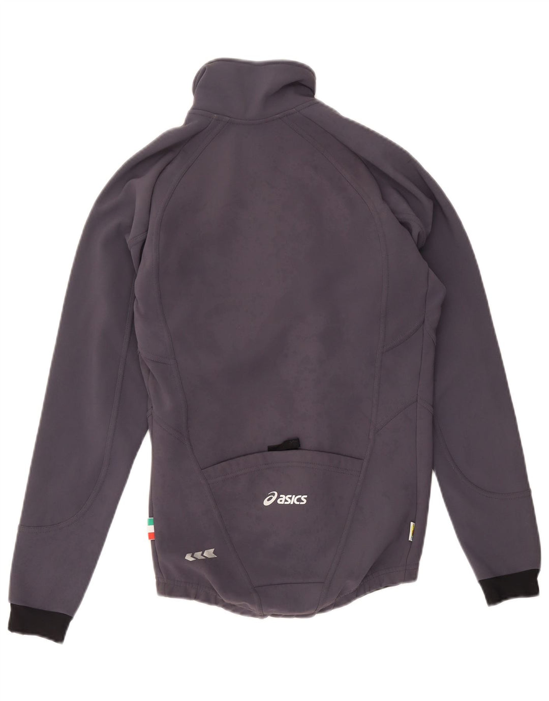Asics Herren-Trainingsanzugoberteil mit Grafik, Größe S, Grau, Farbblock-Polyester