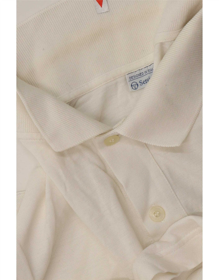 Sergio Tacchini Herren Poloshirt Mittelweiße geometrische Baumwolle