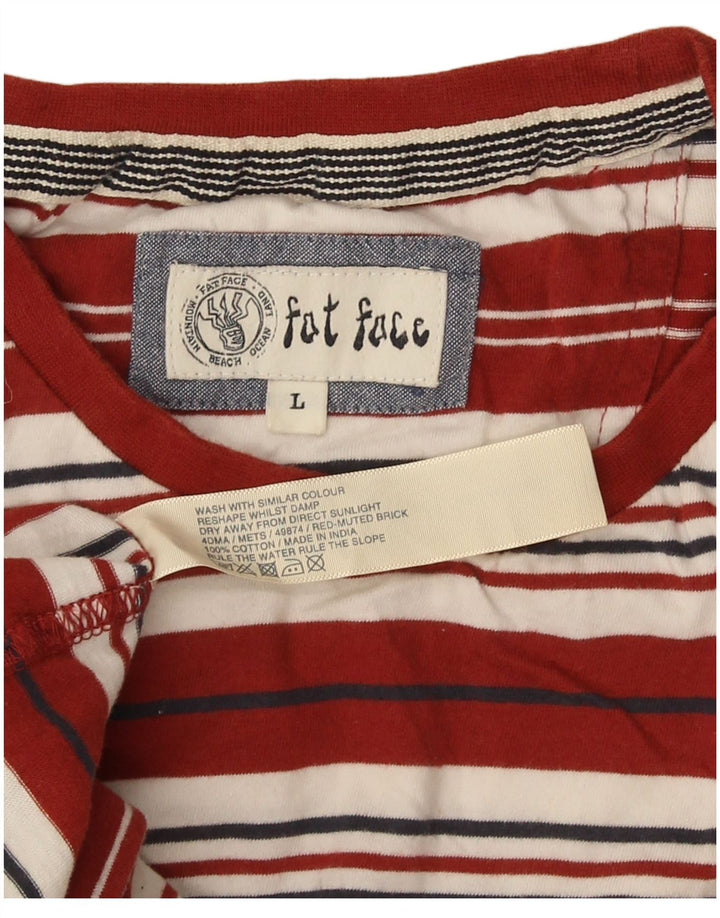 Fat Face Herren-T-Shirt aus Baumwolle, groß, rot gestreift