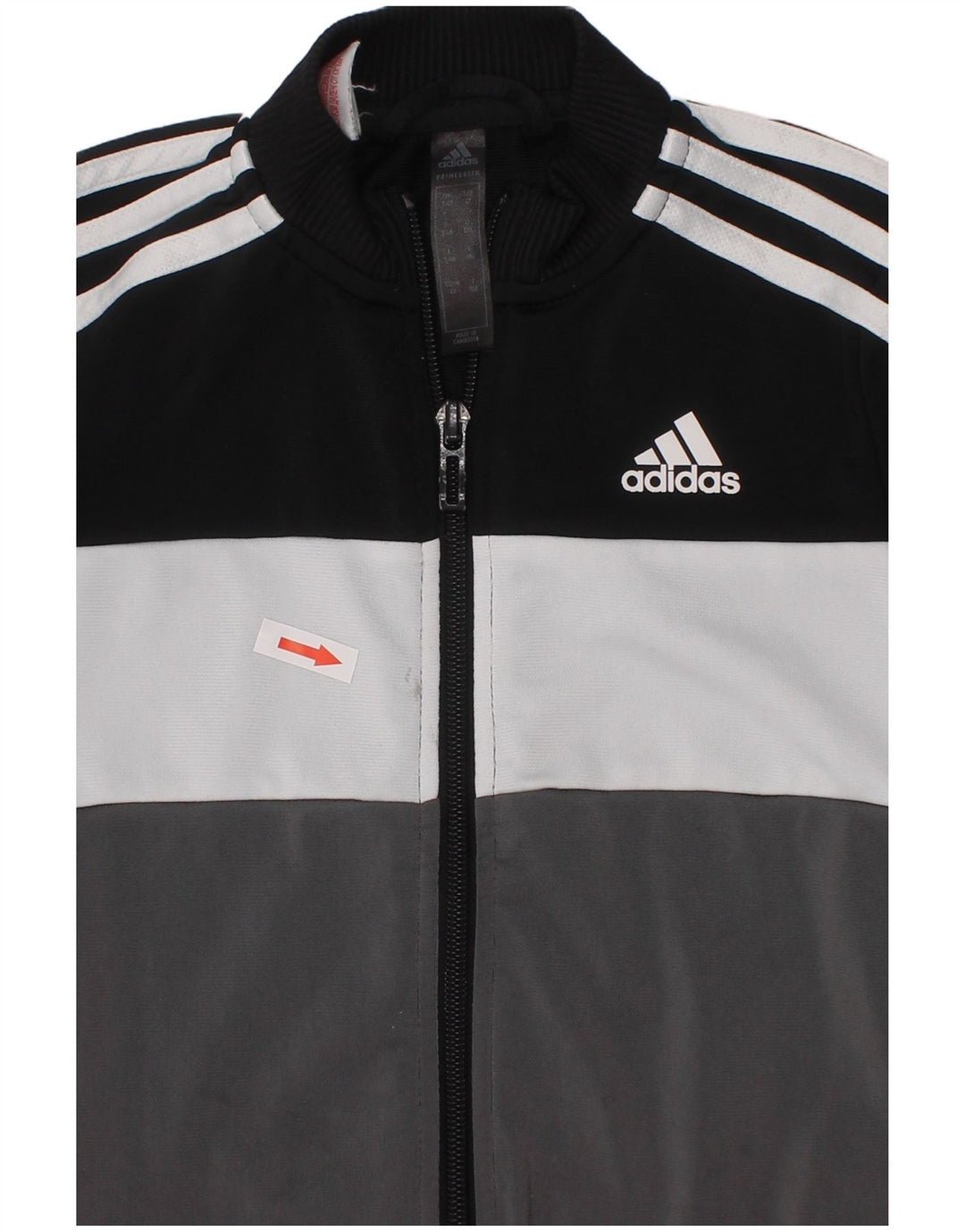Adidas Jungen-Trainingsanzug-Top-Jacke, 3–4 Jahre, schwarzes Colourblock-Polyester