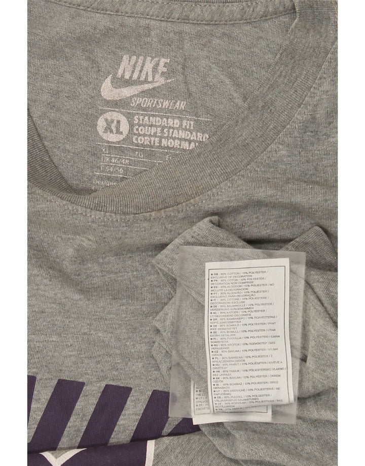 Nike Herren-T-Shirt mit Grafik, XL, grau gefleckte Baumwolle