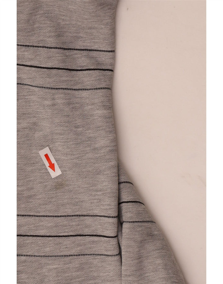 Adidas Herren-Sweatshirt, Pullover, groß, grau gestreift, Baumwolle