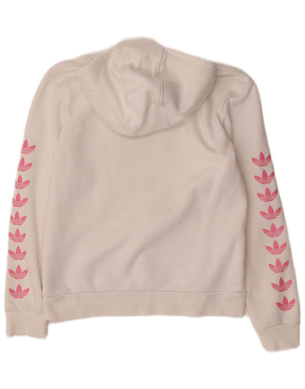 ADIDAS Kapuzenpullover mit Grafik für Mädchen, 11–12 Jahre, weiße Baumwolle
