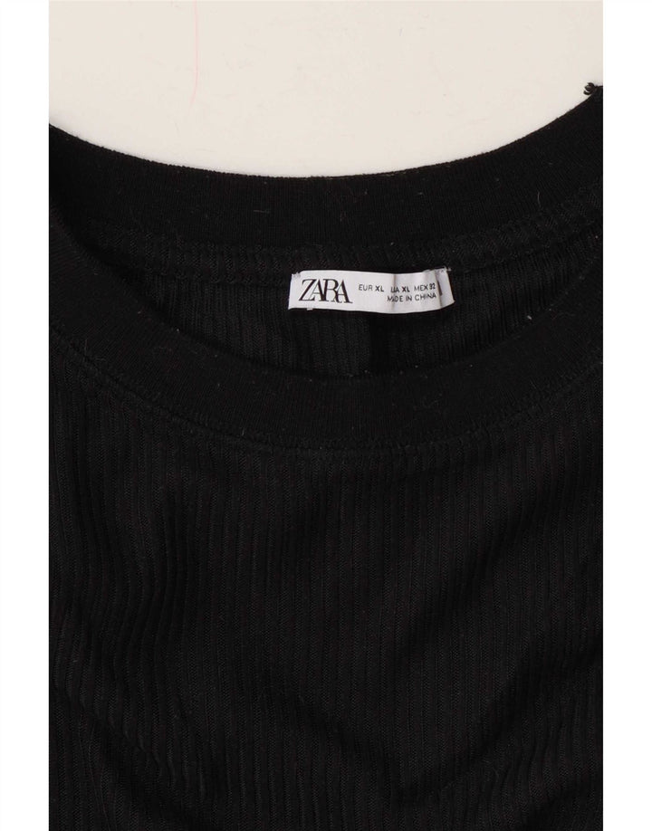 Zara Herren Top Langarm XL Schwarz