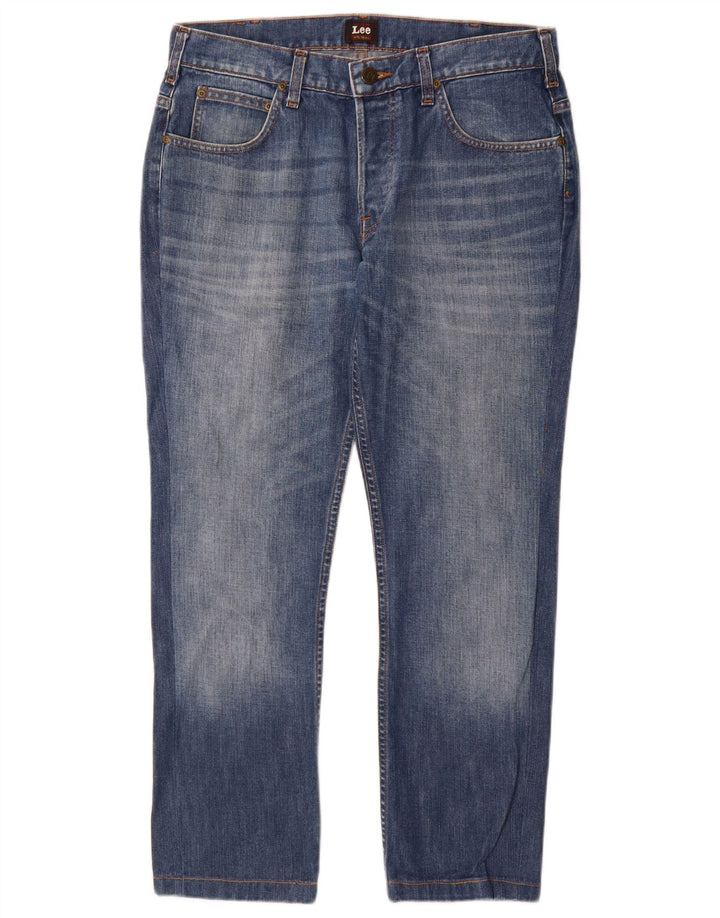 Lee Herren Knox Straight Jeans W33 L28 Blaue Baumwolle