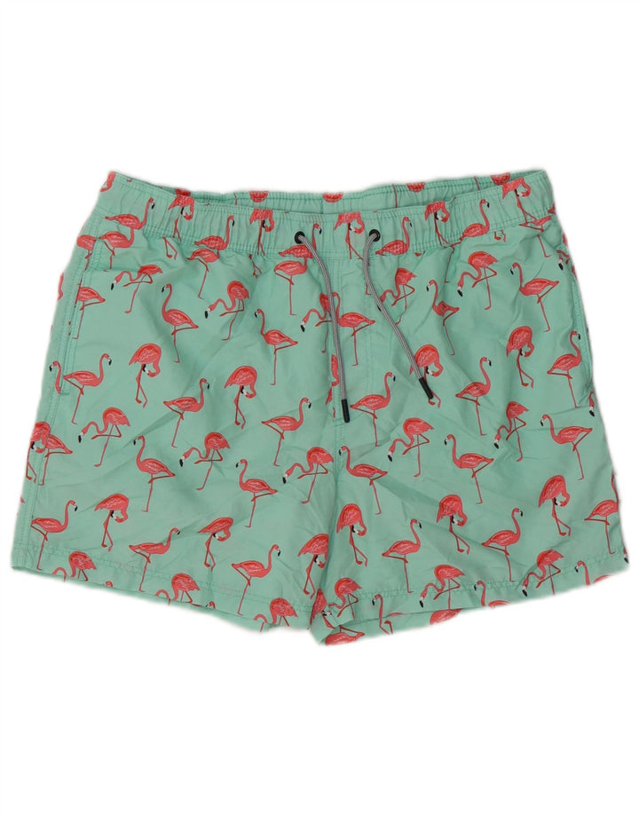 Jack & Jones Herren Flamingo Badeshorts Mittelgrünes Polyester