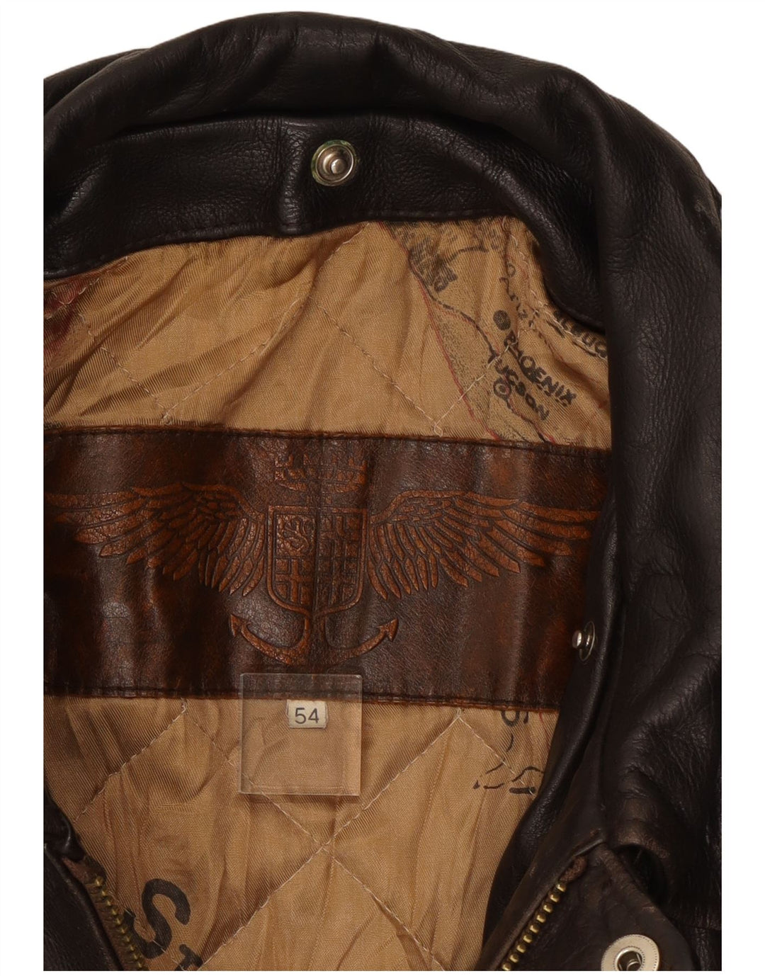 Vintage Herren Militärlederjacke IT 54 2XL Braun