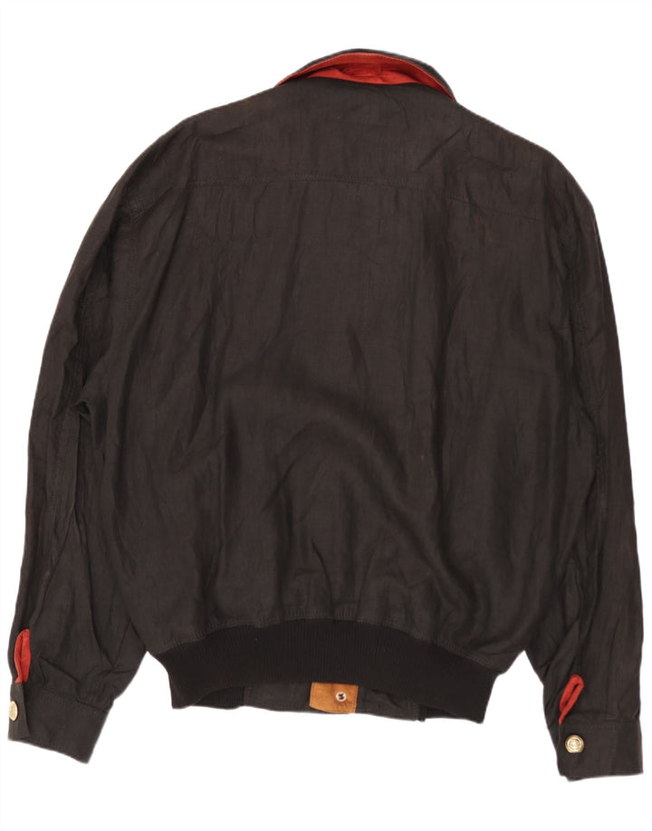 Umberto Bilancioni Herren Bomberjacke UK 38 Medium Schwarz Geometrisch