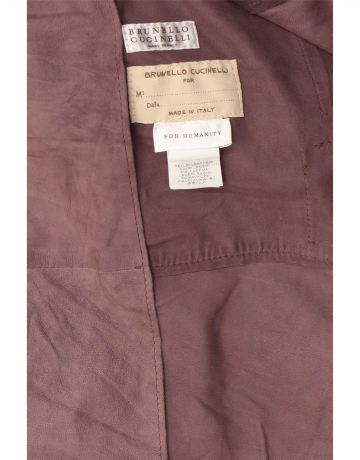 Brunello Cucinelli Damen Ärmelloser Wildleder-Trenchcoat IT 42 Mittelbraun
