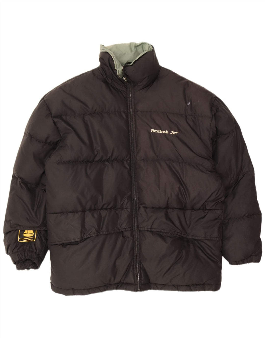 Reebok Herren Loose Fit Wattierte Jacke UK 38 Medium Schwarz Nylon