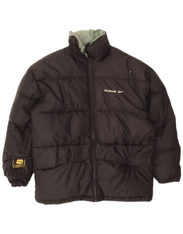 Reebok Herren Loose Fit Wattierte Jacke UK 38 Medium Schwarz Nylon
