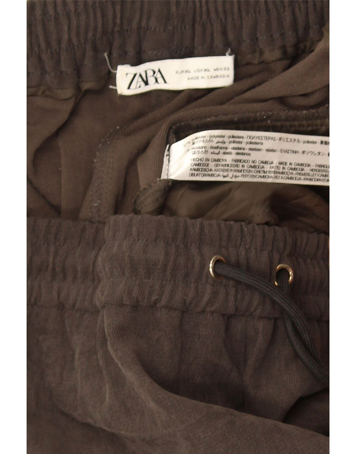 ZARA Damen Trainingshose Jogger UK 18 XL Grau Polyester