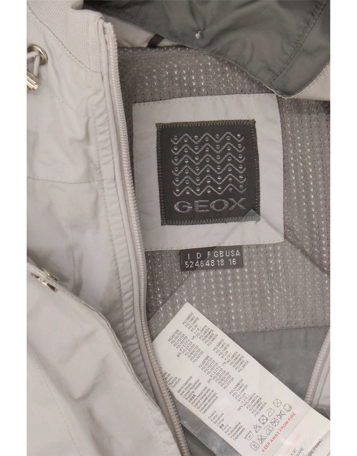 Geox Damen Respira Hooded Utility Jacke UK 18 XL Grau Polyester