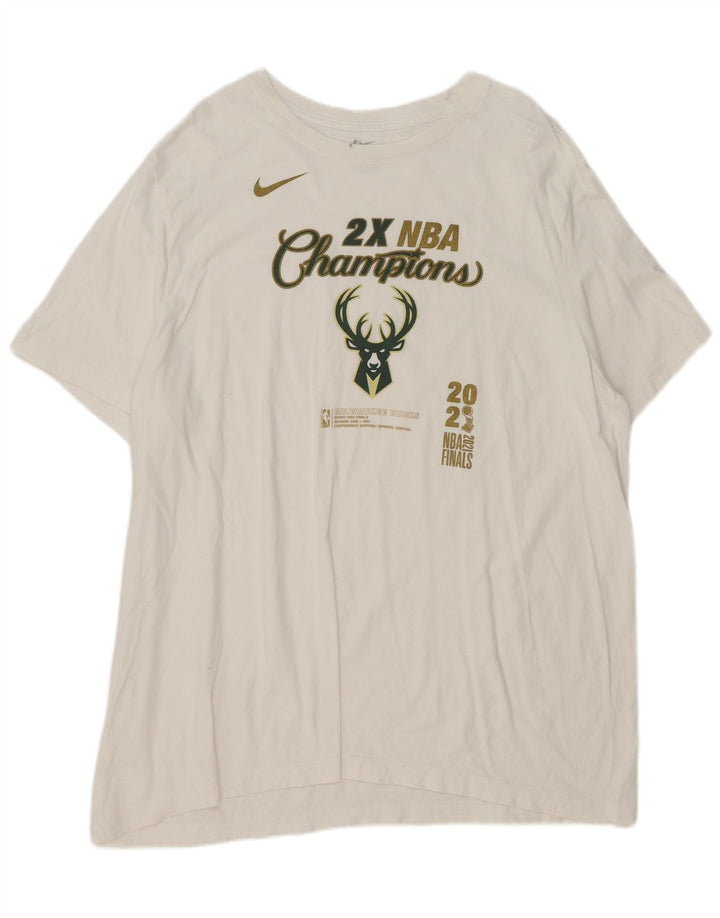 Nike Herren Milwaukee Bucks Graphic T-Shirt Top 2XL Weiß