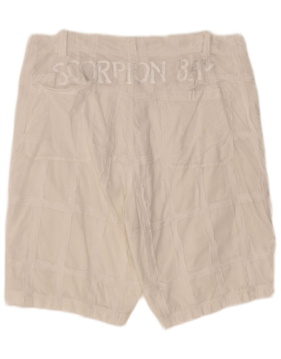 Scorpion Bay Herren-Chinoshorts mit Grafik, W33, mittelweiß karierte Baumwolle
