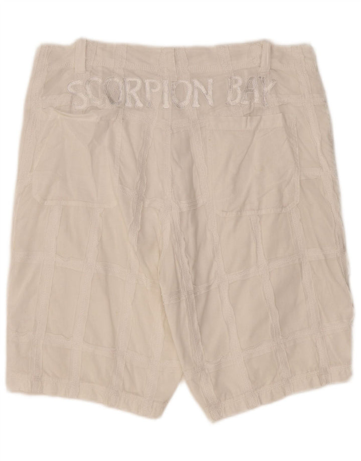 Scorpion Bay Herren-Chinoshorts mit Grafik, W33, mittelweiß karierte Baumwolle