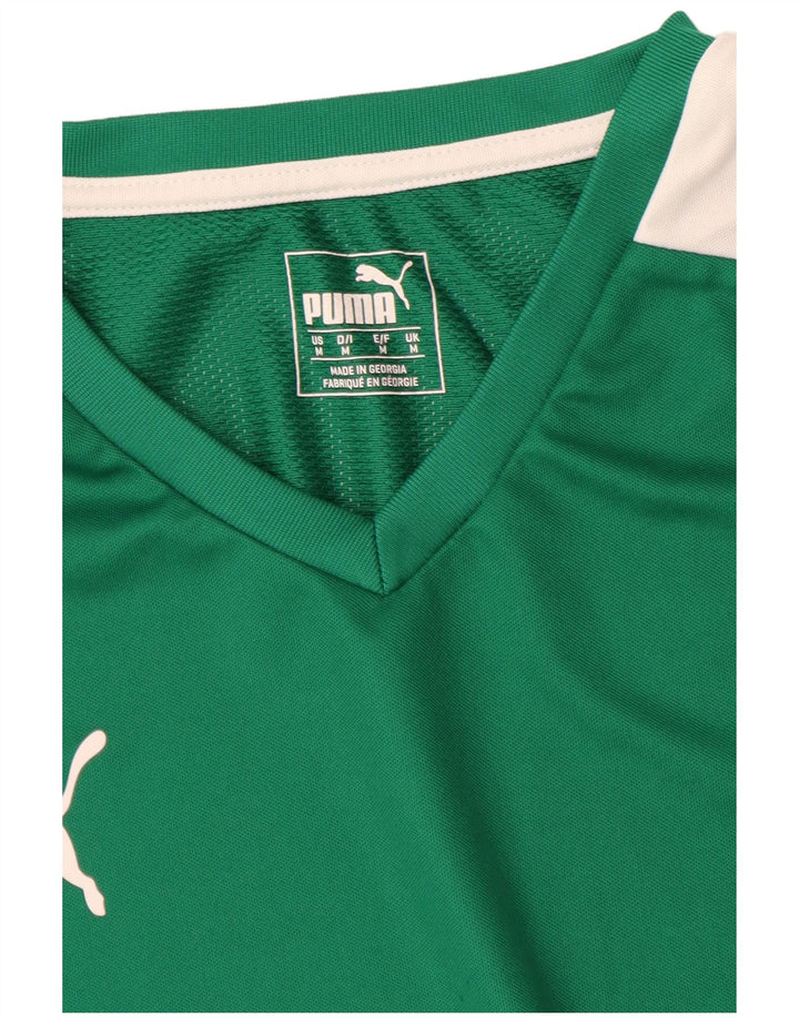 Puma Herren Grafik-T-Shirt-Oberteil, Mittelgrün, Farbblock