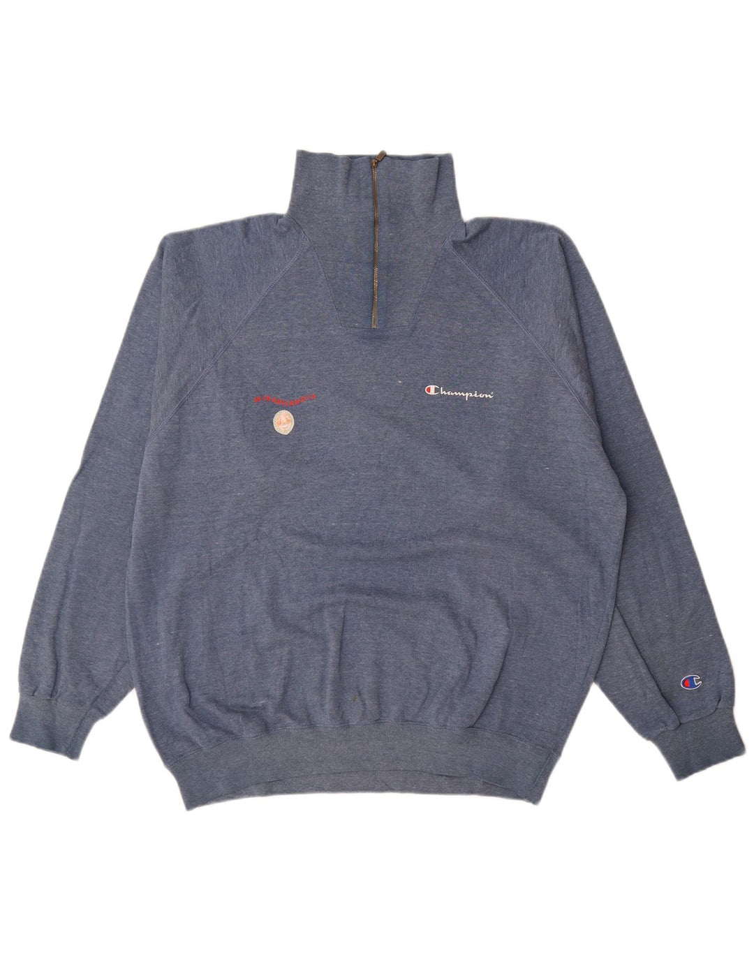 Champion Herren-Sweatshirt mit Reißverschluss, XL, blaue Baumwolle