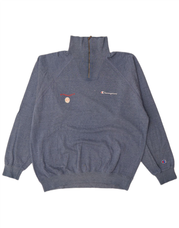 Champion Herren-Sweatshirt mit Reißverschluss, XL, blaue Baumwolle