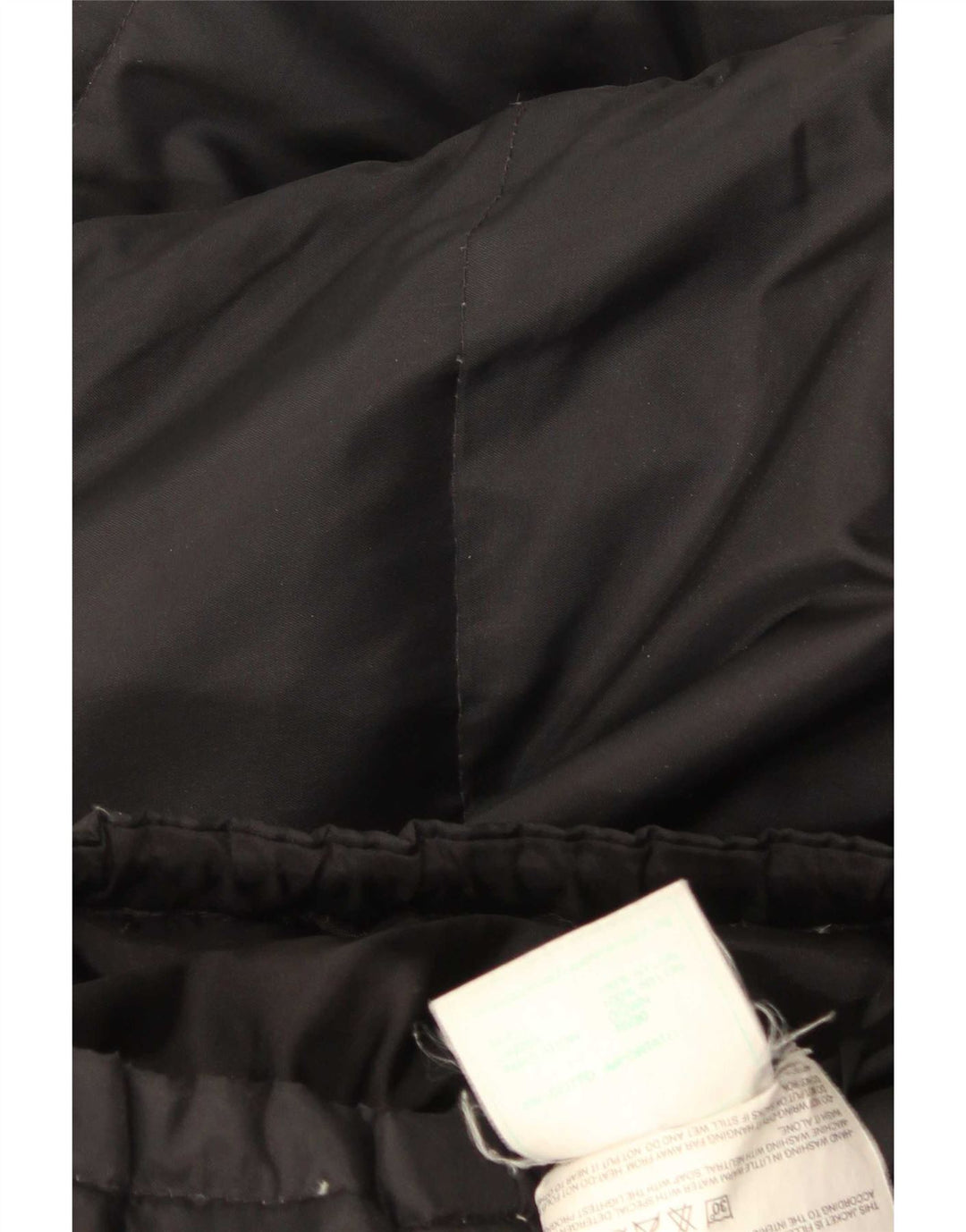 Vintage Damen Übergroßer gepolsterter Mantel UK 6 XS Schwarzes Nylon