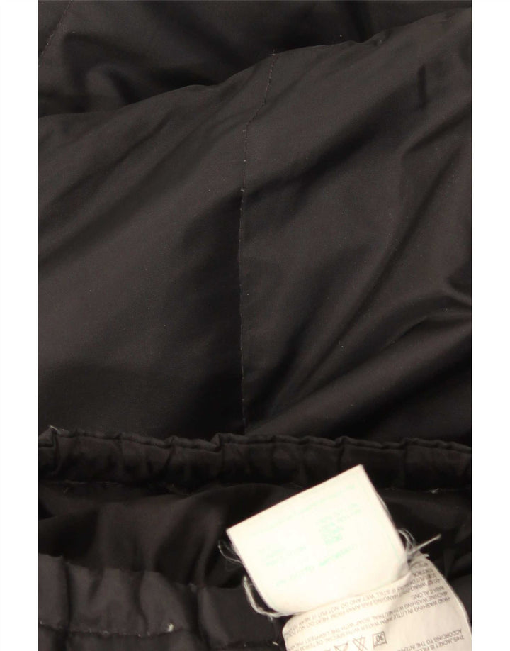 Vintage Damen Übergroßer gepolsterter Mantel UK 6 XS Schwarzes Nylon