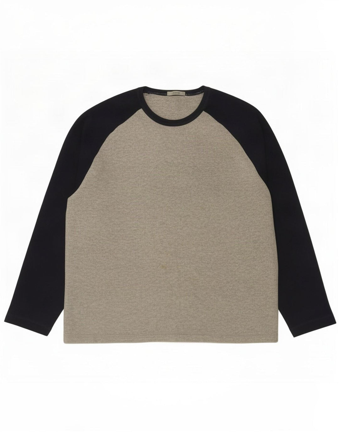 Marks & Spencer Herren-Oberteil aus langärmliger, mittelgrauer Colourblock-Baumwolle
