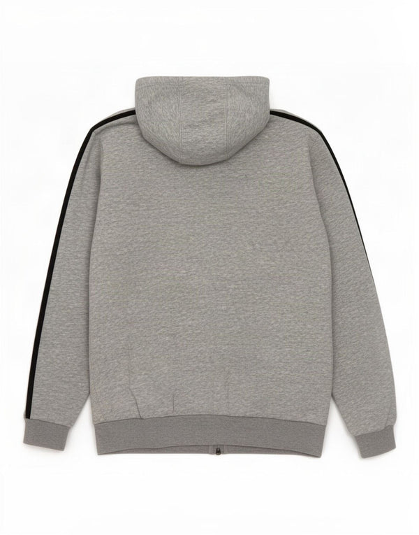Adidas Jungen-Kapuzenpullover mit Reißverschluss, 13–14 Jahre, grau gefleckte Baumwolle