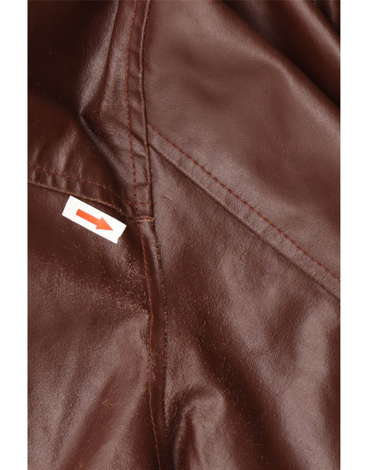 Conbipel Herren-Blazer aus Leder mit 3 Knöpfen, Gr. 40, großes braunes Leder