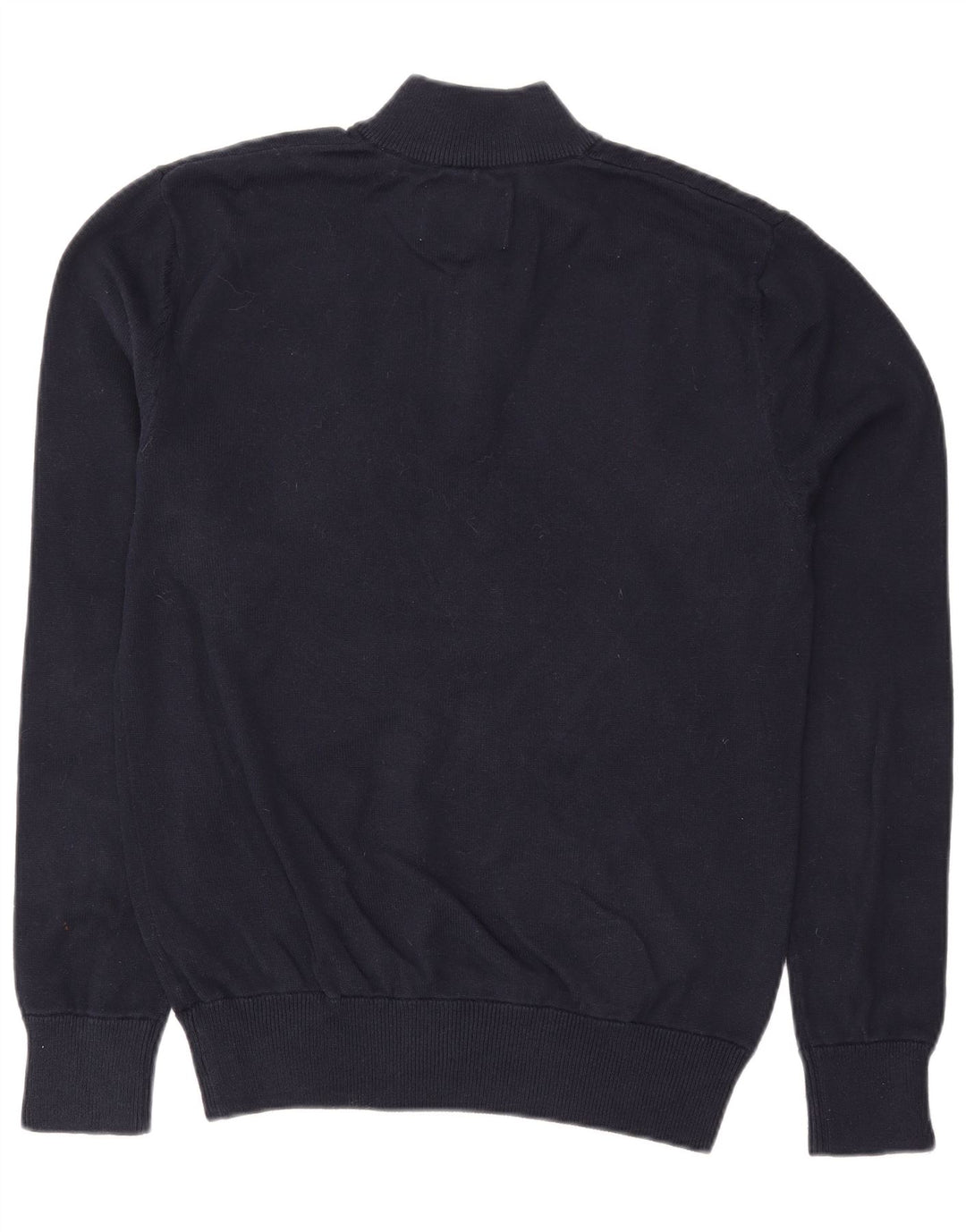JACK WILLS Herren-Pullover mit Reißverschluss am Hals, mittelmarineblaue Baumwolle