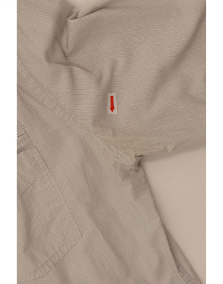 GUESS Mens Slim Fit Shirt Medium Grey Pinstripe Cotton