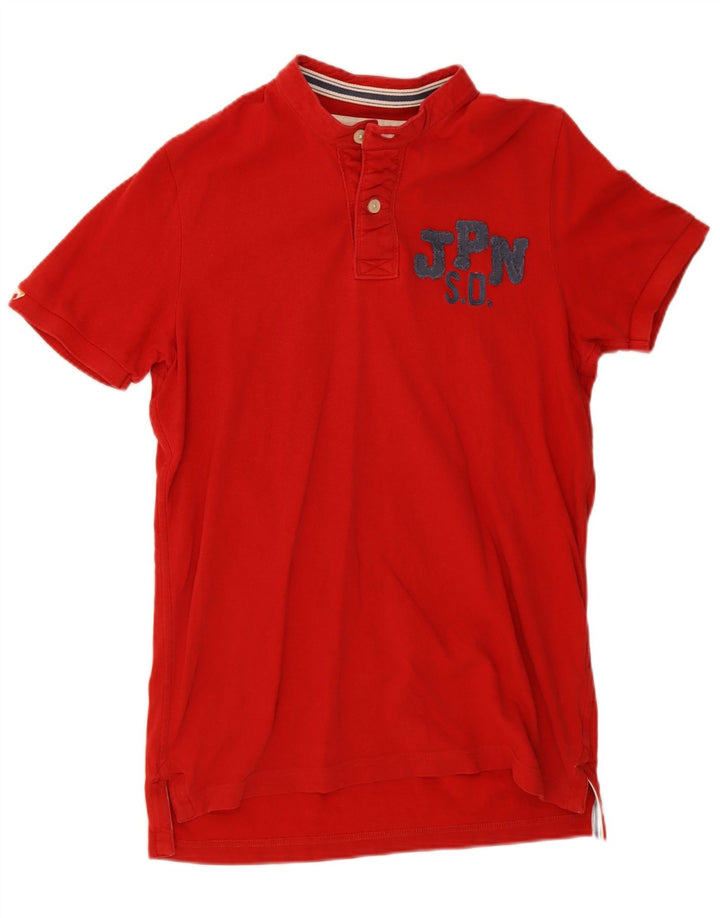 Superdry Herren-Poloshirt mit Grafik, Größe L, aus roter Baumwolle