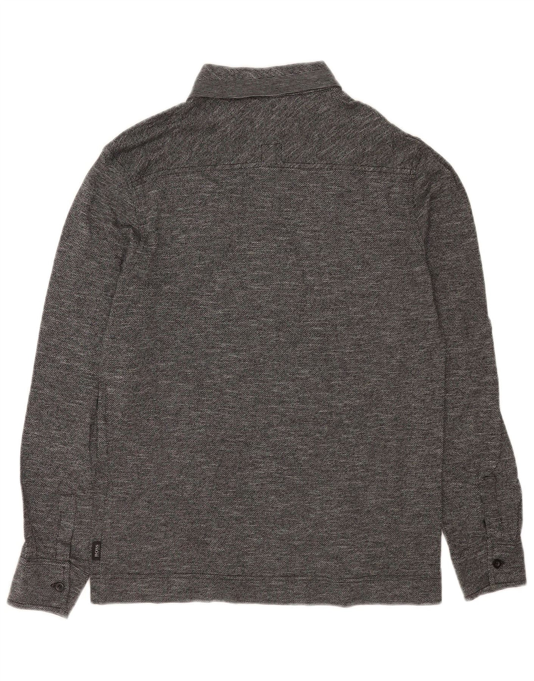 Hugo Boss Herren-Rugby-Poloshirt in normaler Passform, Mittelgrau meliert